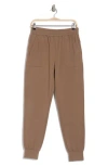 Z By Zella Cozy Scuba Fleece Joggers In Brown Shiitake