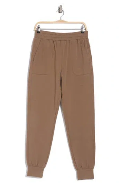 Z By Zella Cozy Scuba Fleece Joggers In Brown Shiitake