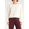Z By Zella Cozy Scuba Knit Crewneck Sweatshirt In White