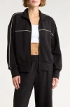 Z By Zella Cozy Scuba Knit Track Jacket In Black