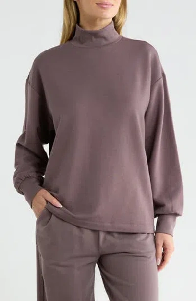 Z By Zella Cozy Whisper Mock Neck Tunic In Purple