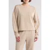 Z By Zella Crewneck Scuba Sweatshirt In Tan Oxford