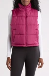 Z By Zella Crop Puffer Vest In Purple Boysen