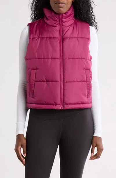 Z By Zella Crop Puffer Vest In Purple Boysen