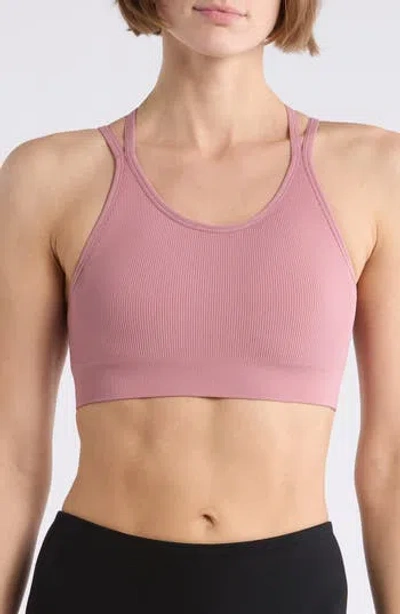Z By Zella Crossback Seamless Sports Bra In Pink