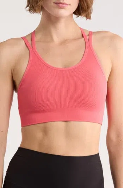 Z By Zella Crossback Seamless Sports Bra In Pink