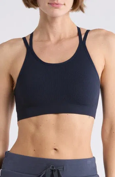 Z By Zella Crossback Seamless Sports Bra In Blue