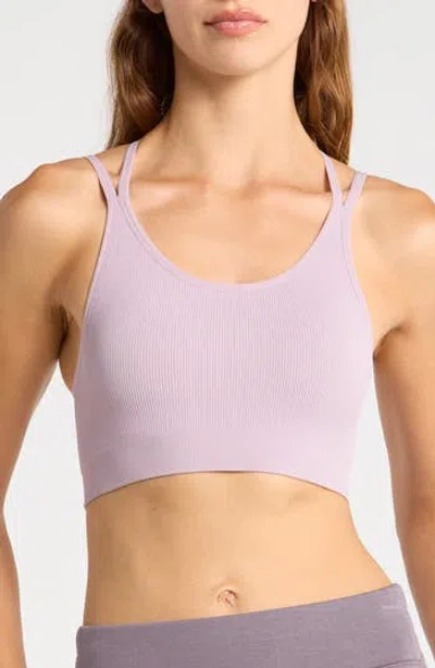 Z By Zella Crossback Seamless Sports Bra In Purple Fog