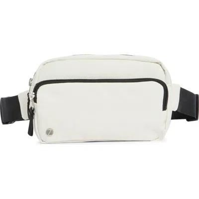 Z By Zella Double Zip Belt Bag In Ivory Egret