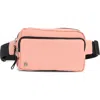 Z By Zella Double Zip Belt Bag In Pink Desert