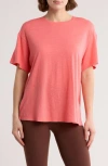 Z By Zella Easy Day Slub T-shirt In Coral Sugar