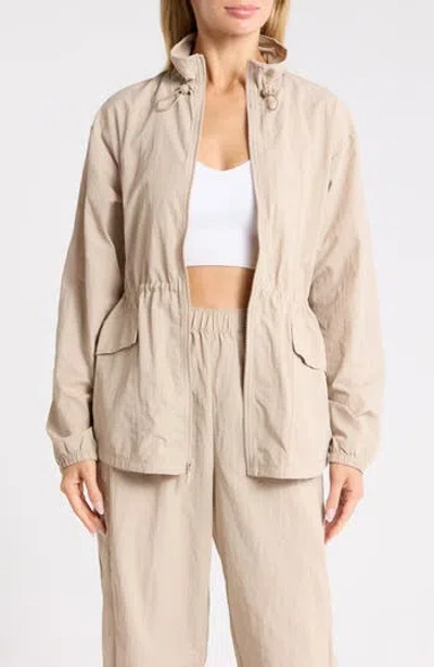 Z By Zella Echo Utility Jacket In Tan Thread