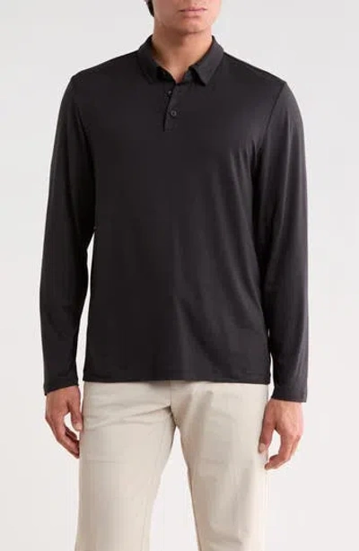 Z By Zella Energy Trainer Long Sleeve Polo In Black