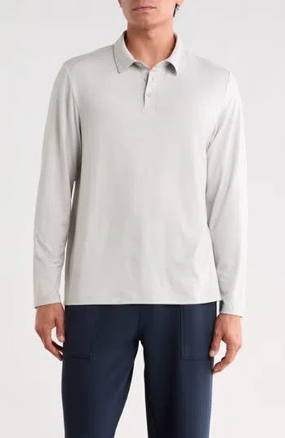 Z By Zella Energy Trainer Long Sleeve Polo In Grey Glacier
