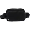 Z By Zella Faux Shearling Belt Bag In Black