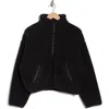 Z By Zella Faux Shearling Half Zip Pullover In Black