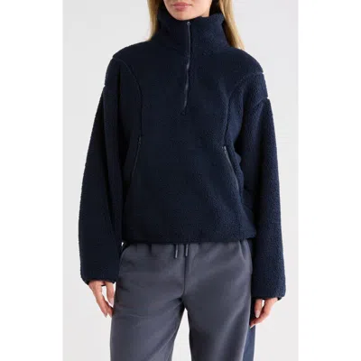Z By Zella Faux Shearling Half Zip Pullover In Blue