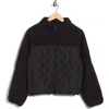 Z By Zella Faux Shearling Mixed Media Jacket In Black