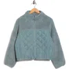 Z By Zella Faux Shearling Mixed Media Jacket In Blue