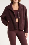 Z By Zella Faux Shearling Solid Hybrid Jacket In Burgundy