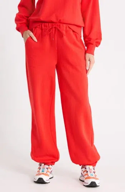 Z By Zella Feather Fleece Cinch Bottom Pants In Animal Print