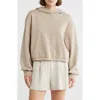 Z By Zella Feather Fleece Cinch Hem Pullover Hoodie In Brown