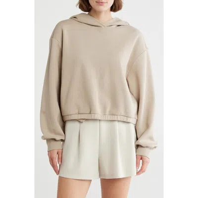 Z By Zella Feather Fleece Cinch Hem Pullover Hoodie In Neutral