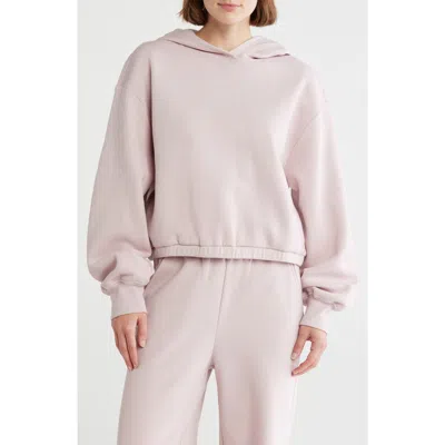 Z By Zella Feather Fleece Cinch Hem Pullover Hoodie In Purple