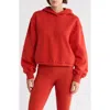 Z By Zella Feather Fleece Cinch Hem Pullover Hoodie In Red