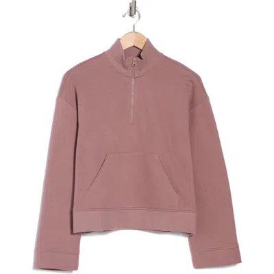Z By Zella Feather Fleece Half-zip Pullover In Purple Moon