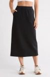 Z By Zella Feather Fleece Midi Skirt In Black