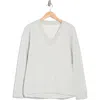Z By Zella Feather Fleece Oversize V-neck Pullover In White