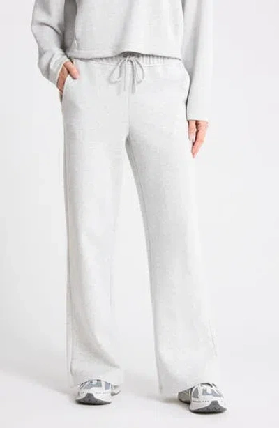 Z By Zella Feather Fleece Relaxed Flare Pants In Grey Light Heather