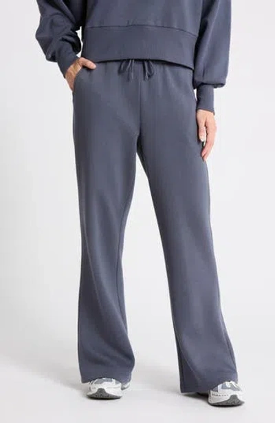 Z By Zella Feather Fleece Relaxed Flare Pants In Navy Armada