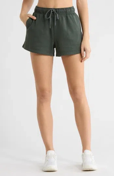 Z By Zella Feather Fleece Shorts In Green