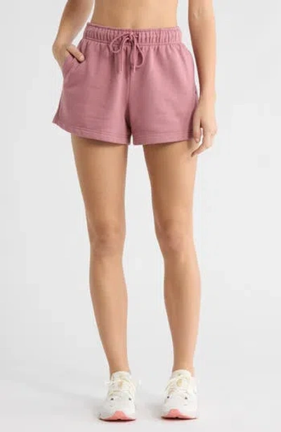 Z By Zella Feather Fleece Shorts In Pink
