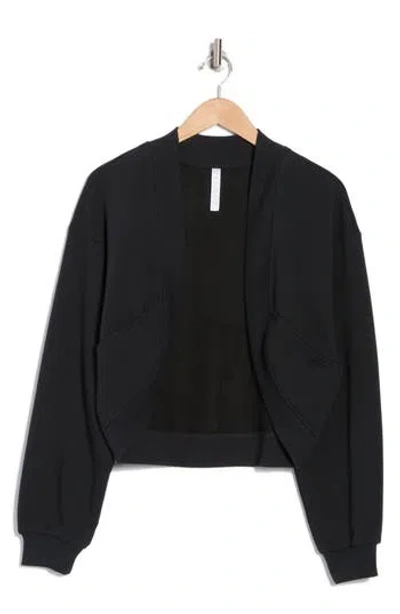 Z By Zella Feather Fleece Shrug Cardigan In Black