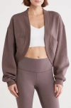 Z By Zella Feather Fleece Shrug Cardigan In Gray