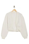 Z By Zella Feather Fleece Shrug Cardigan In Ivory Cloud
