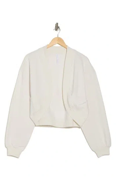 Z By Zella Feather Fleece Shrug Cardigan In Ivory Cloud