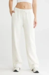 Z By Zella Feather Fleece Straight Leg Sweatpants In White