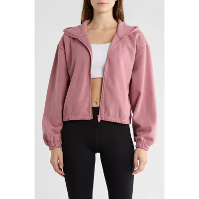 Z By Zella Feather Fleece Zip Hoodie In Pink
