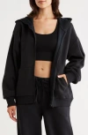 Z By Zella Feather Fleece Zip Hoodie In Black