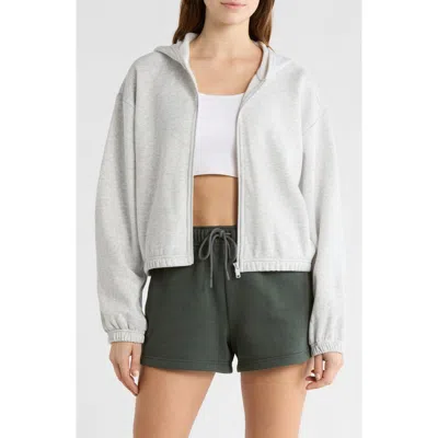Z By Zella Feather Fleece Zip Hoodie In Gray