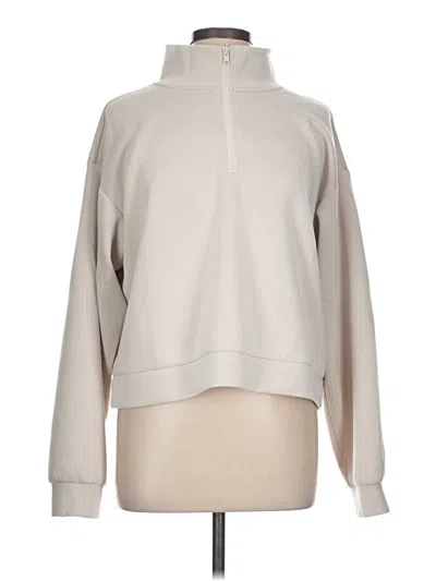 Pre-owned Z By Zella Fleece Jacket In White