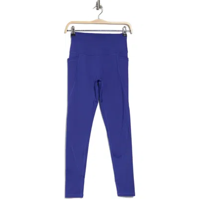 Z By Zella Fleece Lined Pocket Leggings In Blue Clematis