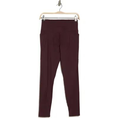 Z By Zella Perform High Waist Pocket 7/8 Leggings In Burgundy Fudge