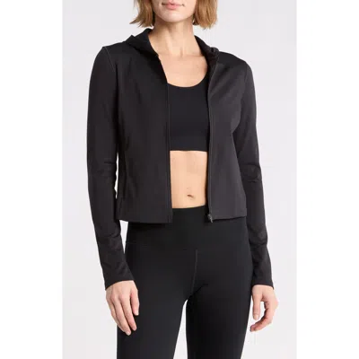 Z By Zella Fleece Zip Hoodie In Black