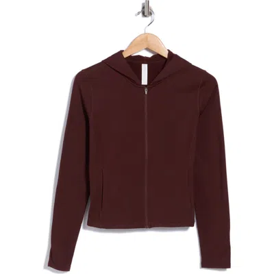 Z By Zella Fleece Zip Hoodie In Burgundy