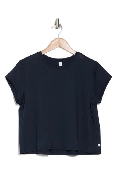 Z By Zella Flow Mesh Pleated T-shirt In Navy Sapphire